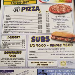 Judson's Route 10 Bar and Grill - Menu