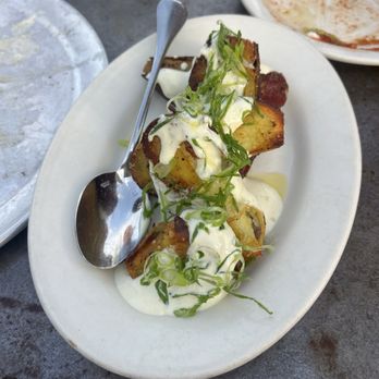 Gjelina - Roasted Japanese Sweet Potato, Scallion, Togarashi & Jalapeno Yogurt - New American Near Me - Venice, California Gjelina - Roasted Japanese Sweet Potato, Scallion, Togarashi & Jalapeno Yogurt - New American Near Me - Venice, California