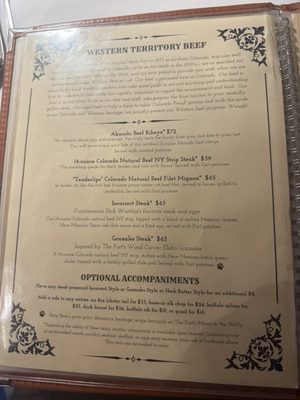 Menu photo 5 The Fort Restaurant Morrison, CO Menu photo 5 The Fort Restaurant Morrison, CO