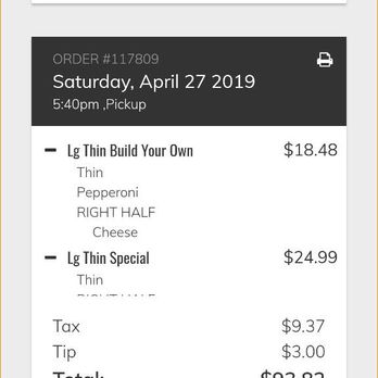 Connie's Pizza - Our order for a 1/2 pepperoni and 1/2 cheese pizza - Pizza Near Me - Chicago, Illinois