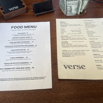 Verse - Menu - Cafes Near Me - Astoria, New York