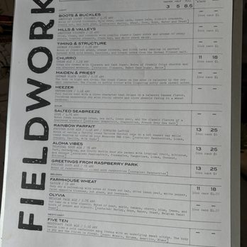 Fieldwork Brewing - Menu - Breweries Near Me - Napa, California