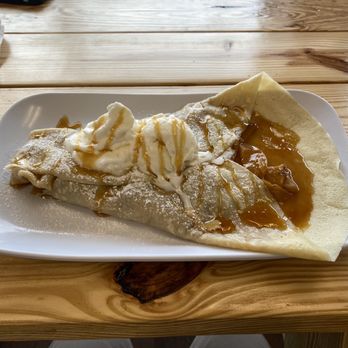 El Coqui Crepes - a slice of crepe with ice cream and caramel sauce - Creperies Near Me - Denville, New Jersey El Coqui Crepes - a slice of crepe with ice cream and caramel sauce - Creperies Near Me - Denville, New Jersey