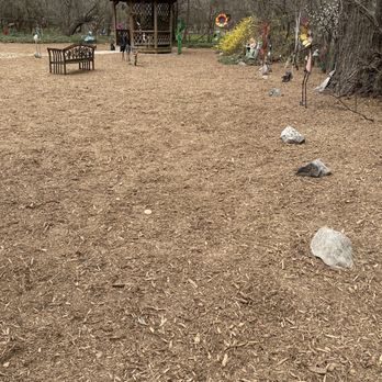 The Mulch Store - View toward the woods beyond the gazebo. You can see how nice and even the mulch was dispersed. - Landscaping Near Me