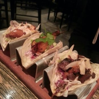 Tokio Pub - From left to right: Chicken, Shrimp, Steak Tacos - Japanese Near Me - Schaumburg, Illinois Tokio Pub - From left to right: Chicken, Shrimp, Steak Tacos - Japanese Near Me - Schaumburg, Illinois
