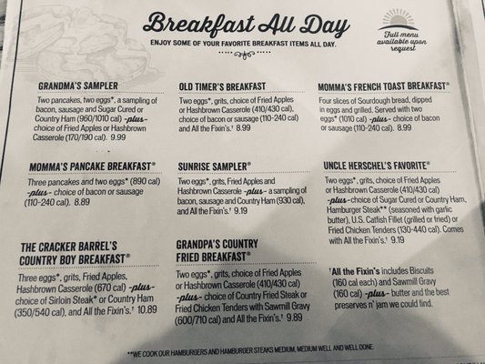 Menu photo 4 Cracker Barrel Old Country Store Jacksonville, NC Menu photo 4 Cracker Barrel Old Country Store Jacksonville, NC