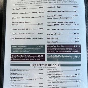 Sam's Cafe - Menu - Breakfast & Brunch Near Me - Ceres, California