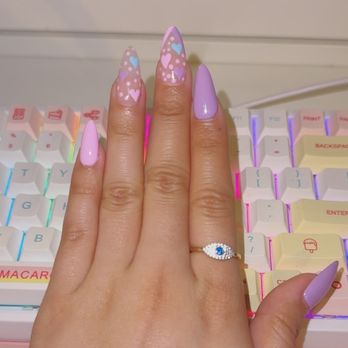 2EM Nail Place - My November nails, the pastel and the hearts were perfect - Nail Salons Near Me - Irvine, California