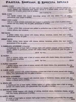 Menu photo 6 El Ranchero Nacogdoches, TX