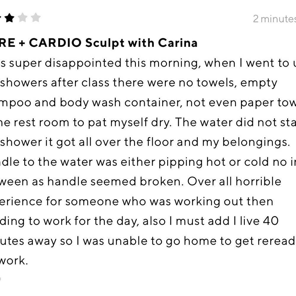 My review that I also left on ClassPass My review that I also left on ClassPass