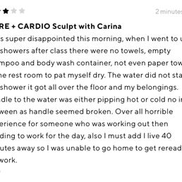 My review that I also left on ClassPass My review that I also left on ClassPass
