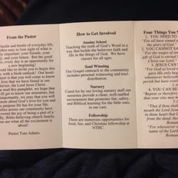 New Testament Baptist Church - Pamphlet continued.