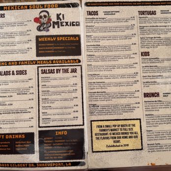 Ki' Mexico - Menu updated March 2026 - Mexican Near Me - Shreveport, Louisiana Ki' Mexico - Menu updated March 2026 - Mexican Near Me - Shreveport, Louisiana