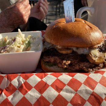 Brew’gers - Mushroom burger with coleslaw - Burgers Near Me - Valley Springs, California