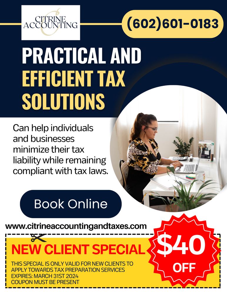 CITRINE ACCOUNTING & TAXES Updated May 2024 16165 N 83rd Ave