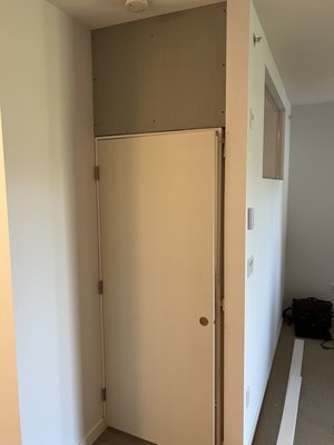 closets  and doors - We performed door and closet organizer installation for our client recently. Also we added wall and solid core door to separate living room from the den.