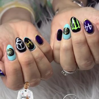 Nailed Up - F1 Mercedes/Lewis Hamilton Design - Nail Salons Near Me - Dallas, Texas Nailed Up - F1 Mercedes/Lewis Hamilton Design - Nail Salons Near Me - Dallas, Texas