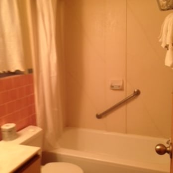 Senator Inn & Spa - The pink tiled bathroom with cramped shower and shower head that shot water at the ceiling. Also no bottle of conditioner with the shampoo. - Massage Therapy Near Me - Augusta, Maine Senator Inn & Spa - The pink tiled bathroom with cramped shower and shower head that shot water at the ceiling. Also no bottle of conditioner with the shampoo. - Massage Therapy Near Me - Augusta, Maine