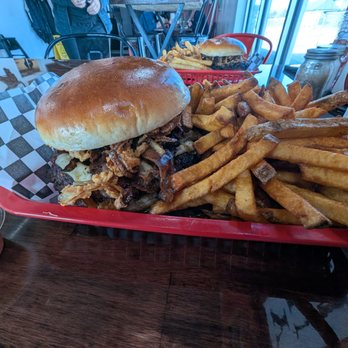 Biglow's Burgers - Spicy cowboy with a side of big ass fries - Burgers Near Me - Oklahoma City, Oklahoma Biglow's Burgers - Spicy cowboy with a side of big ass fries - Burgers Near Me - Oklahoma City, Oklahoma