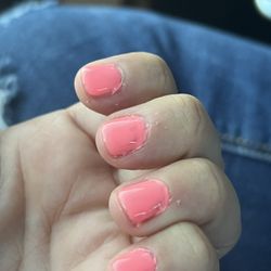 The Blue Orchid Nail Spa - This was how she left, photo was taken in the car right after she left after telling tech she wasn't happy