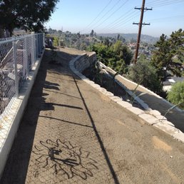 Top wall finished and DG put in and tamped down. Top wall finished and DG put in and tamped down.