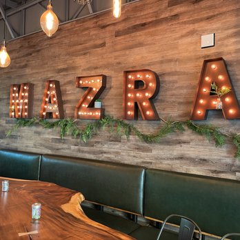 Mazra - The cute marquee sign inside is great! - Middle Eastern Near Me - San Bruno, California Mazra - The cute marquee sign inside is great! - Middle Eastern Near Me - San Bruno, California