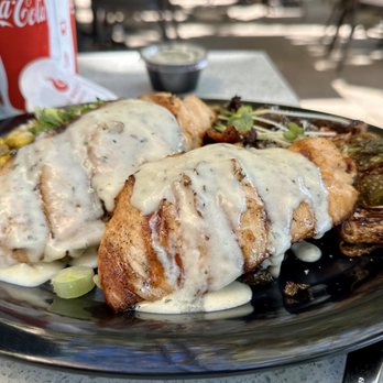 OC Fish Grill - Grilled Salmon Plate $18 with corn and brussel sprouts - Seafood Near Me - Irvine, California OC Fish Grill - Grilled Salmon Plate $18 with corn and brussel sprouts - Seafood Near Me - Irvine, California