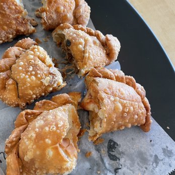Lord Empanada - Chicken empanada, birria empanada and pizza empanada. Already started eating the mushroom one. - Argentine Near Me - Monrovia, California