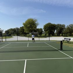 Fort Smith Riverfront RV Resort - Getting a little fun in with a game of pickleball before we headed back on the road.
