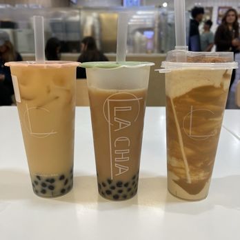 La Cha x The Bowl - Jasmine tea with almond milk & boba, Black tea with almond milk & boba, Biscoff shake - Bubble Tea Near Me - Torrance, California La Cha x The Bowl - Jasmine tea with almond milk & boba, Black tea with almond milk & boba, Biscoff shake - Bubble Tea Near Me - Torrance, California