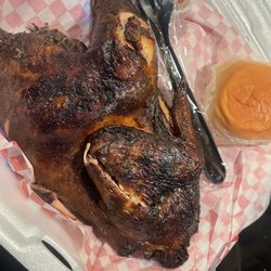 King Chicken Fillin' Station - Smoked Chicken Half Bird Plate. Side note: This place has the best hot sauce on the planet!!