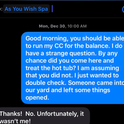 As You Wish Pool & Spa - Dec 30th, less then 30 days since getting the invoice asking to take the final payment