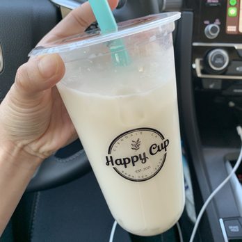 Happy Cup - Earl Grey Milk tea with lychee jelly and Salt cheese cream - Bubble Tea Near Me - Glendale, California Happy Cup - Earl Grey Milk tea with lychee jelly and Salt cheese cream - Bubble Tea Near Me - Glendale, California