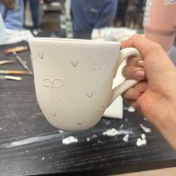 The Mudpie Company - Cute bows and hearts mug!