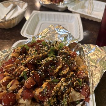 Kehau's Kitchen - kamikaze poke nachos - Hawaiian Near Me - Aiea, Hawaii