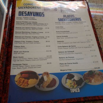 El Sombrero Azul - a menu for a mexican restaurant - Salvadoran Near Me - South Gate, California