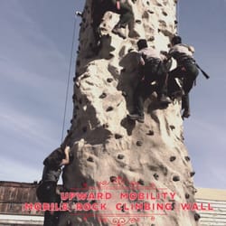 Upward Mobility Mobile Rock Climbing Wall - Rangers at Paramount racing up the wall! All in fun!