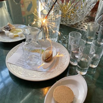 Kachka - Birthday surprise for my friend + a GF almond cake - Russian Near Me - Portland, Oregon
