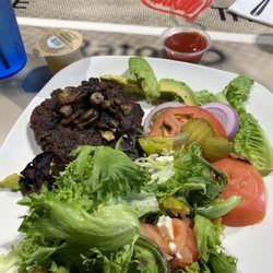 Club 14 Garden Grill & Pub - Make your own Burger without the bun and side salad