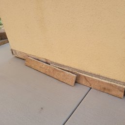 Tiles came off. Tiles came off.