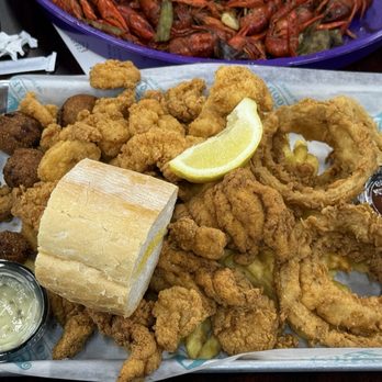 B & J Seafood - Oh man! The shrimp and catfish plate with onion rings and fries. - Seafood Markets Near Me - Hammond, Louisiana B & J Seafood - Oh man! The shrimp and catfish plate with onion rings and fries. - Seafood Markets Near Me - Hammond, Louisiana