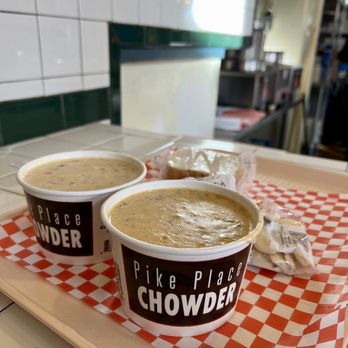 Pike Place Chowder - New England Clam Chowder and Crab & Oyster Chowder - Seafood Near Me - Seattle, Washington