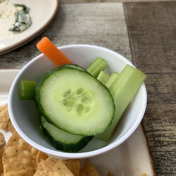 Biergarden Encinitas - veggies for spinach artichoke dip - New American Near Me - Encinitas, California Biergarden Encinitas - veggies for spinach artichoke dip - New American Near Me - Encinitas, California