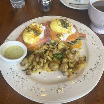 Sage Social Eatery - Smoked Salmon Benny with amazing rosemary potatoes - Latin American Near Me - Covina, California Sage Social Eatery - Smoked Salmon Benny with amazing rosemary potatoes - Latin American Near Me - Covina, California