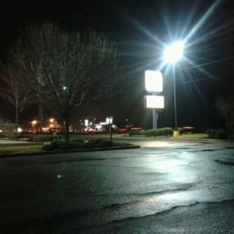 empty parking lot at night