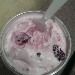 Blackberry concrete with roasted pecans. Blackberry concrete with roasted pecans.