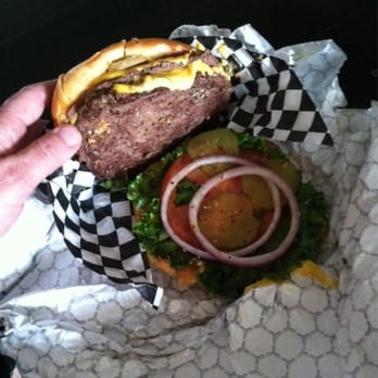 Grinderz - Double cheeseburger says "ah" - Burgers Near Me - Huntington Beach, California Grinderz - Double cheeseburger says "ah" - Burgers Near Me - Huntington Beach, California