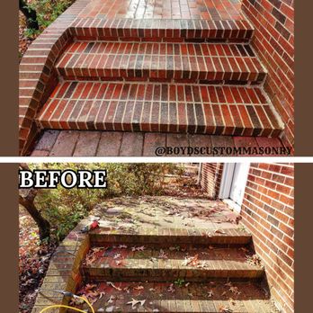 Boyd's Custom Masonry - before and after.  brick repair.  step Point up.  entryway upgrade - Masonry/Concrete Near Me
