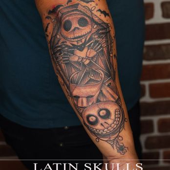 Latin Skulls - Jack Skellington Tattoo done at Latin Skulls - Tattoo Near Me - Pico Rivera, California Latin Skulls - Jack Skellington Tattoo done at Latin Skulls - Tattoo Near Me - Pico Rivera, California