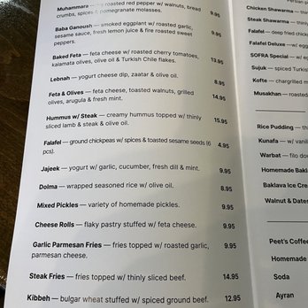 Sofra Grill - Menu - Mediterranean Near Me - South San Francisco, California